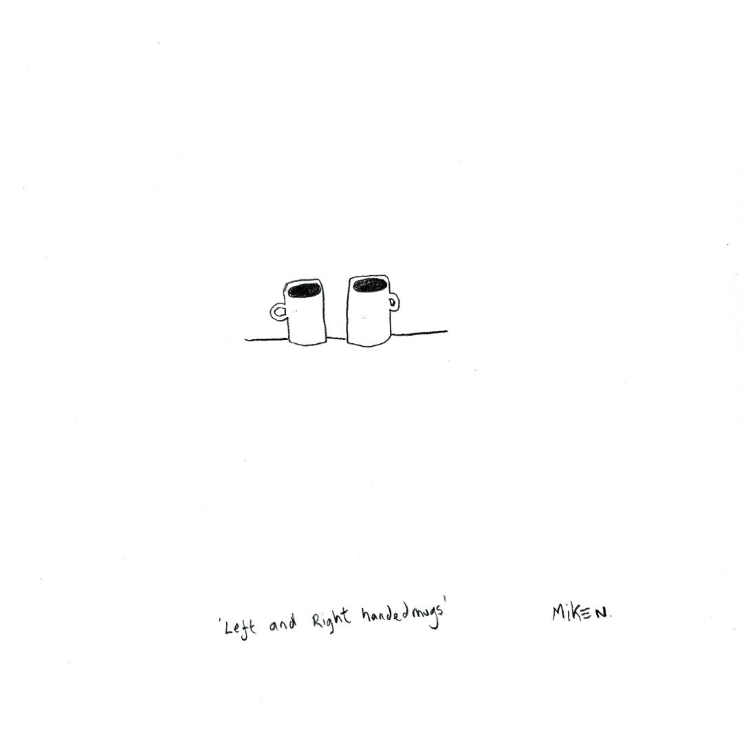 Left and right handed mugs