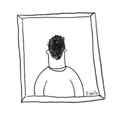 Self-portrait of a shy man